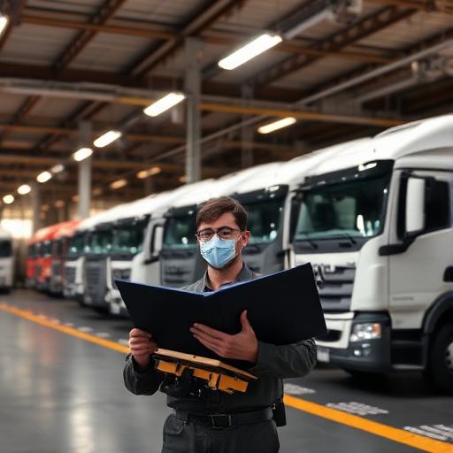 Fleet operations manager coordinating truck maintenance schedules
